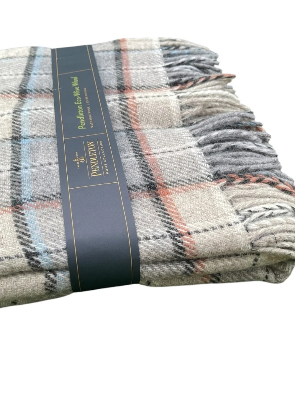 NWT - Pendleton Eco Wise Wool Throw with Fringe - Pearl